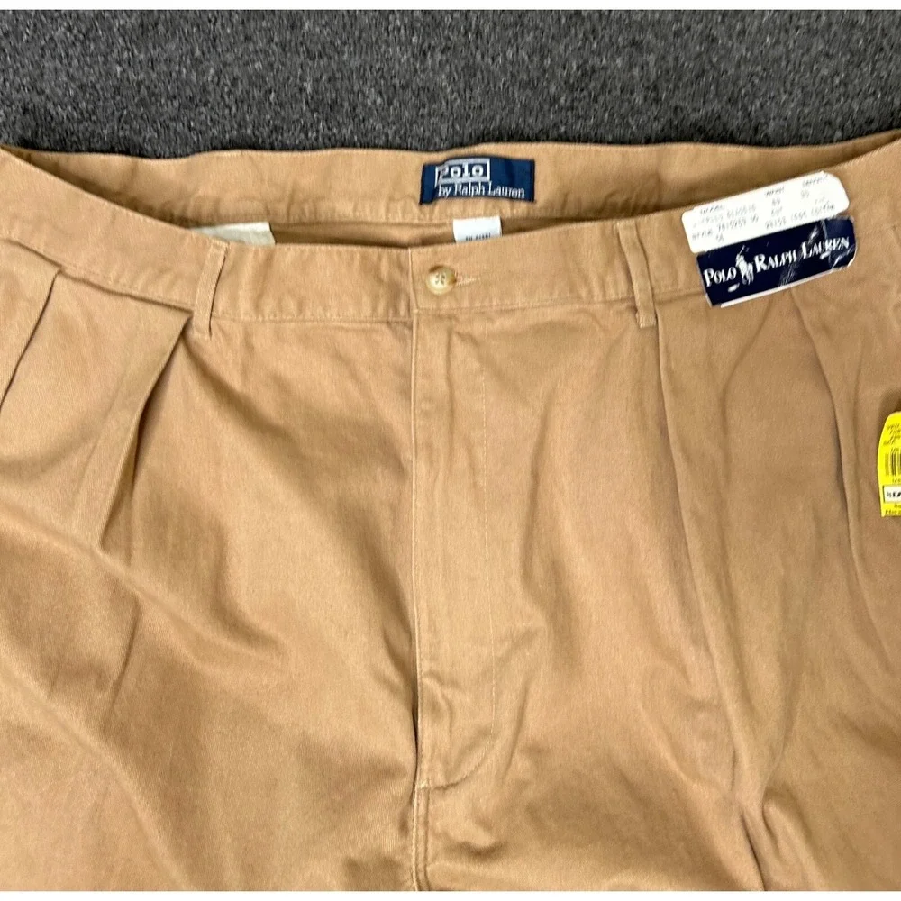 Vtg Polo Ralph Lauren Sand Chino Khaki Camel Pleated Classic Pants 40 x‎ 36 NWT
